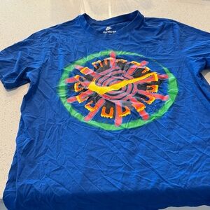 Nike Kids Blue Tee with Multicolor Graphic